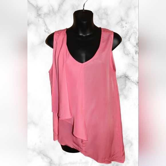 HARVÉ Bernard Asymmetrical Peach Colored Tank Top - Picture 1 of 7